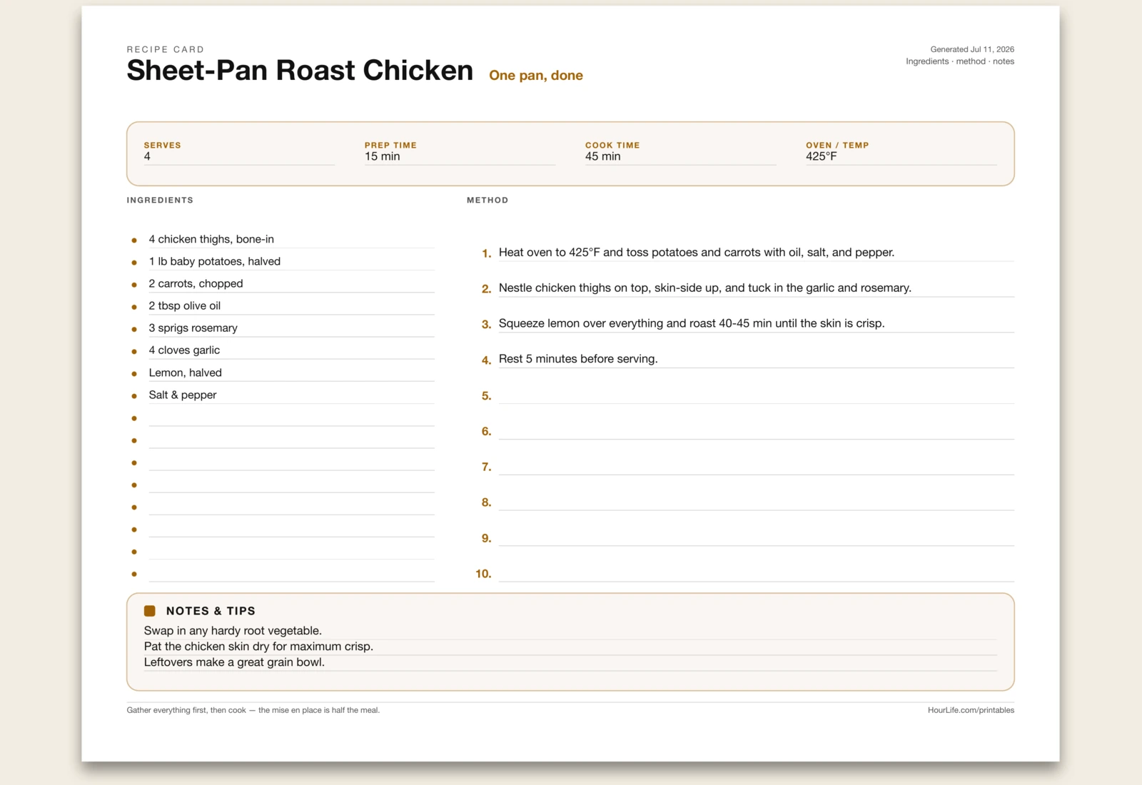 Recipe Card alt style preview