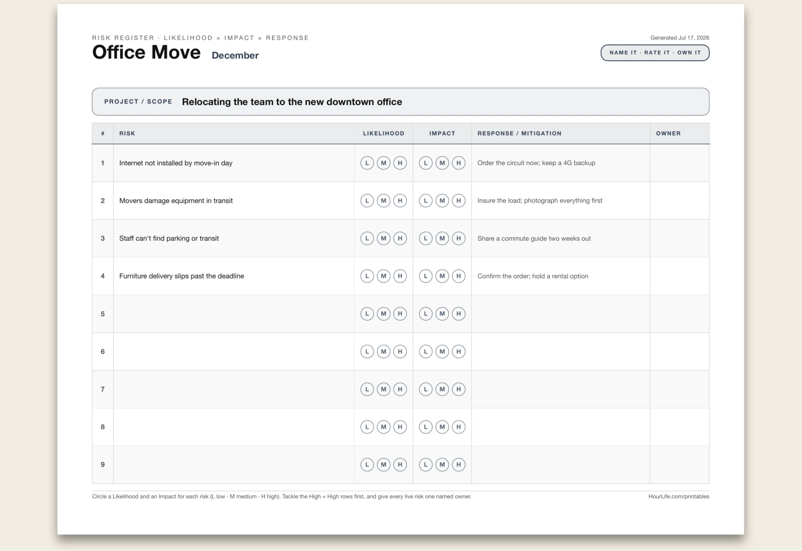 Risk Register alt style preview