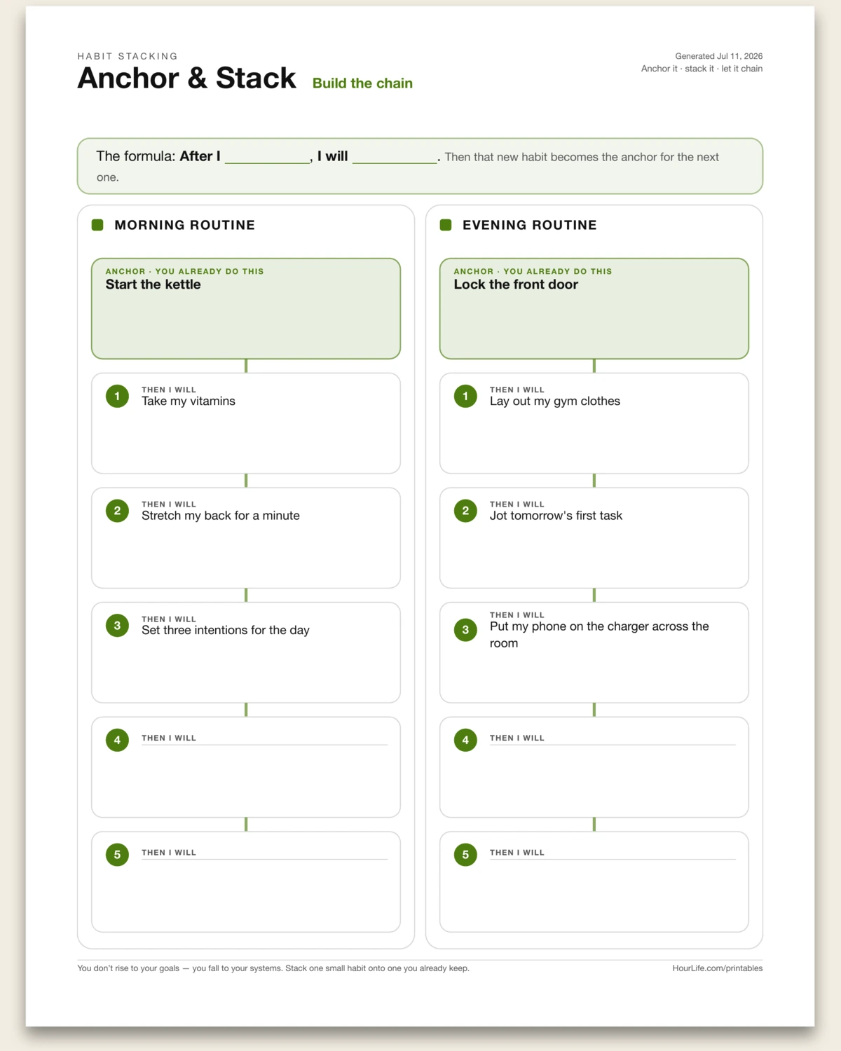 Routine Builder alt style preview