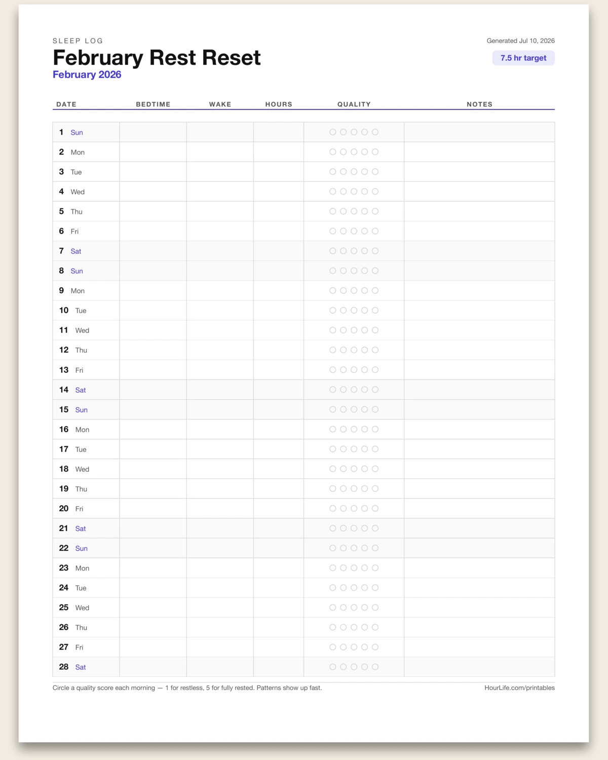 Sleep Log alt style preview