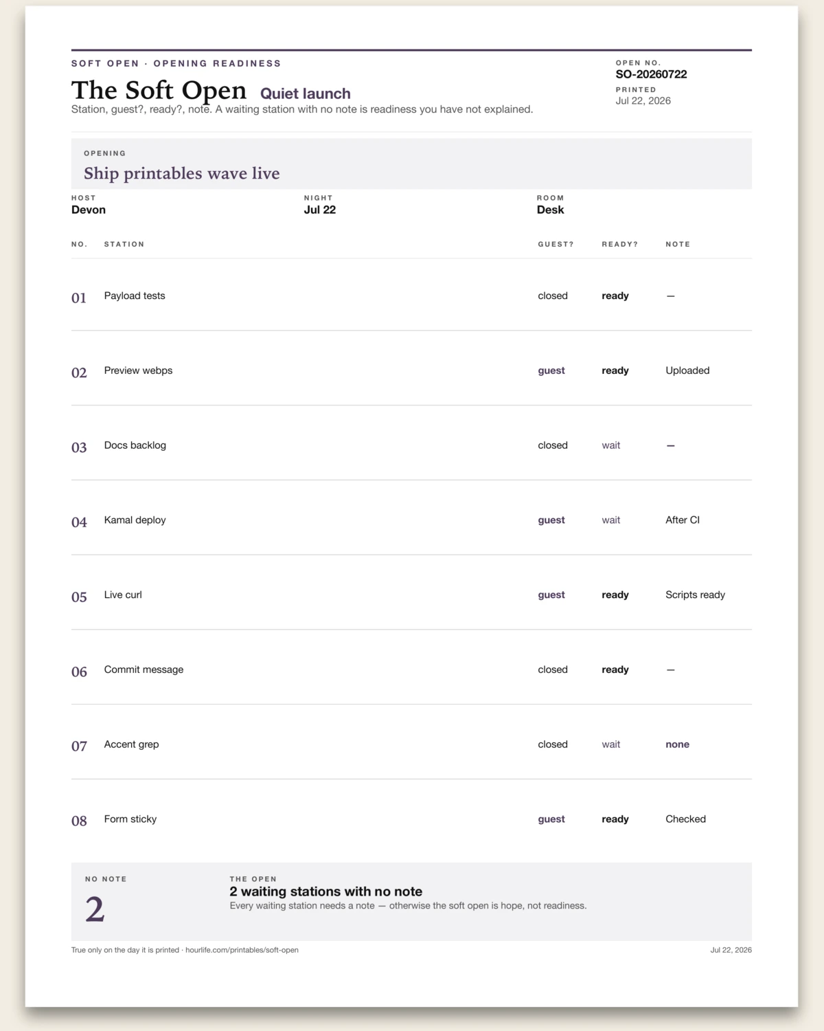 The Soft Open filled example preview