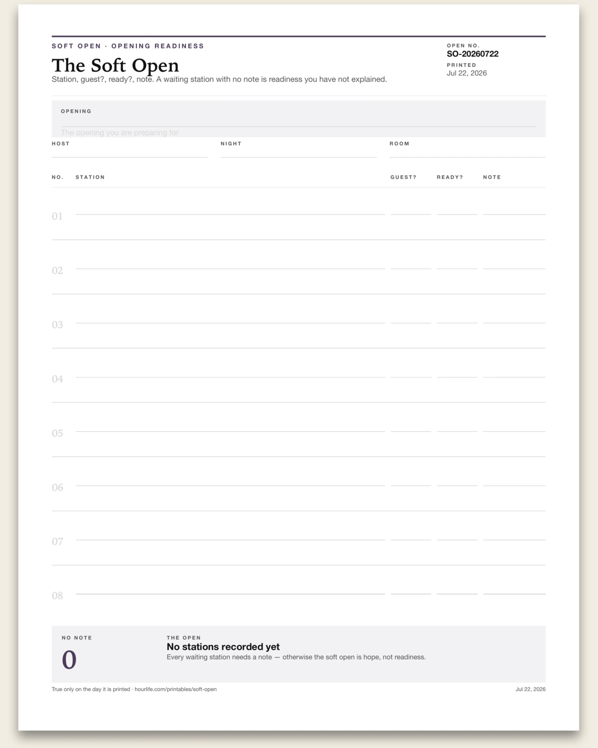 The Soft Open blank layout preview