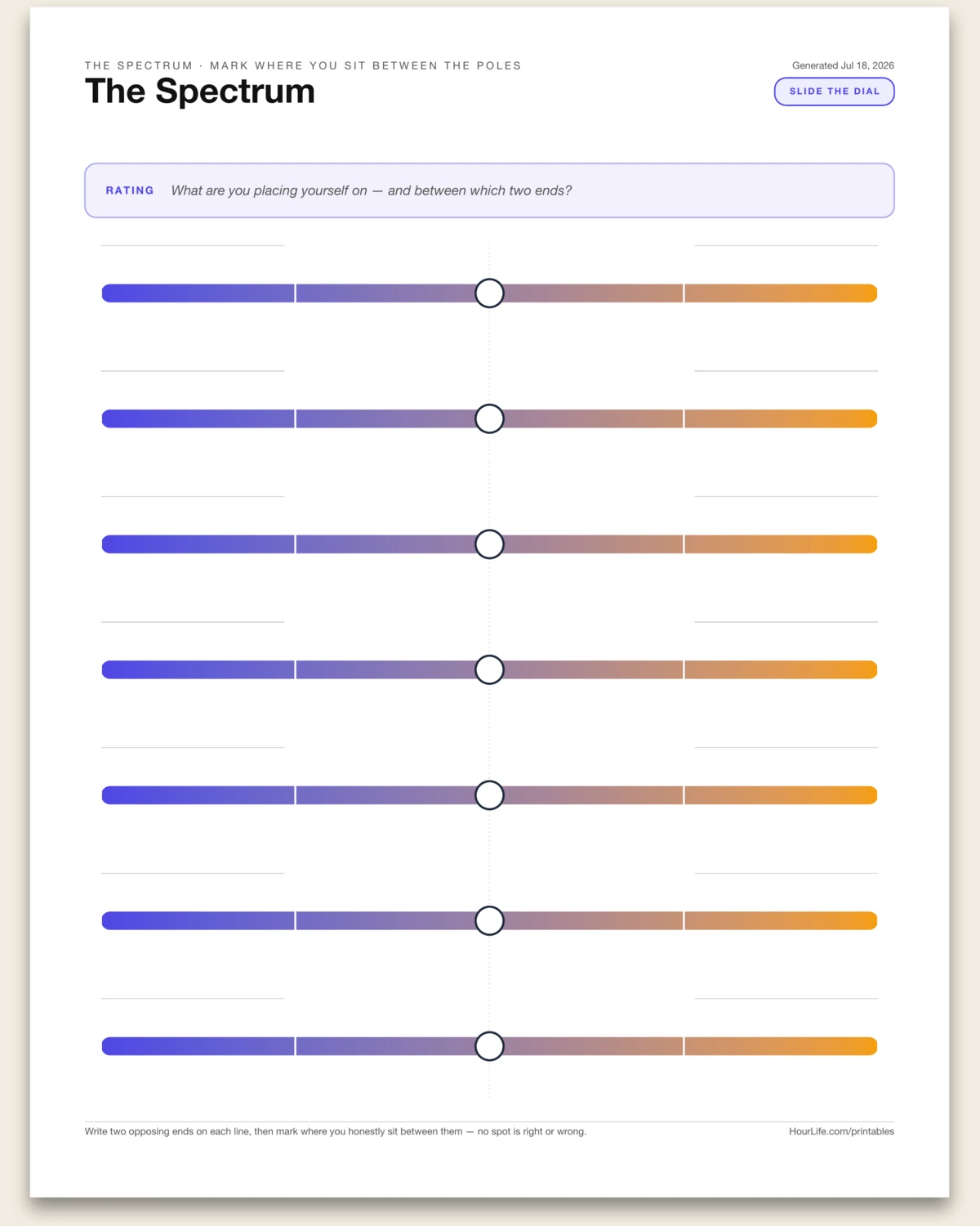 The Spectrum blank layout preview
