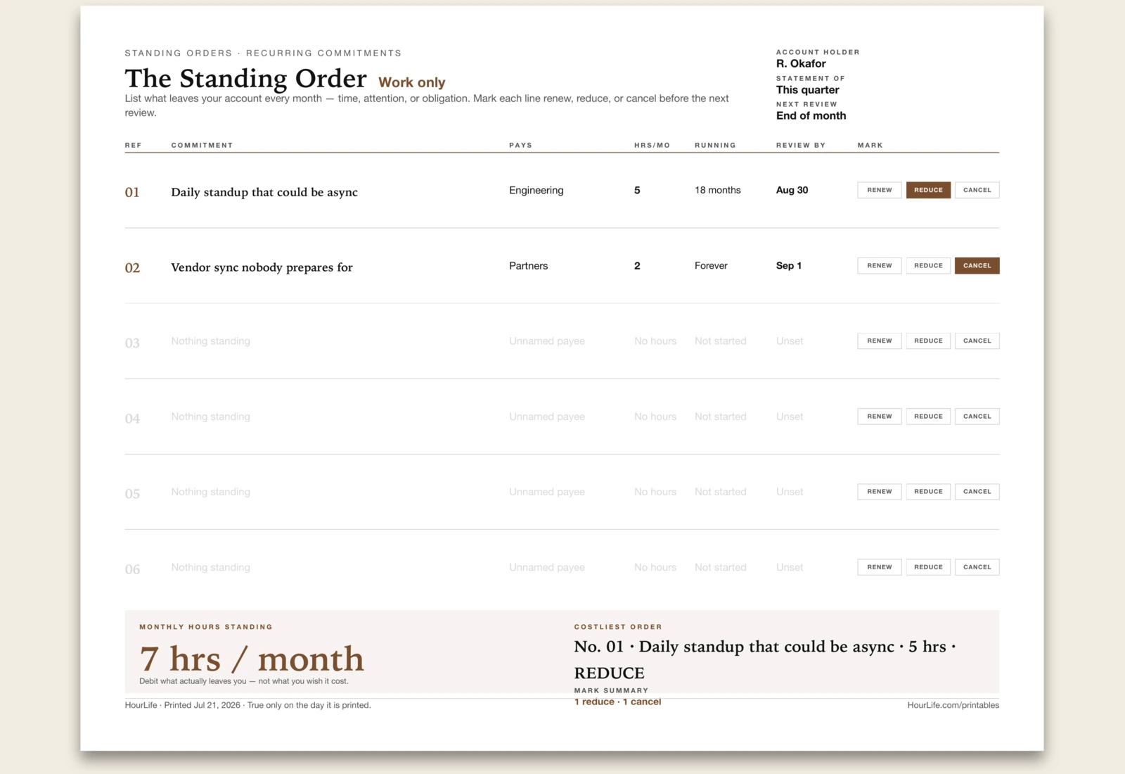 The Standing Order alt style preview
