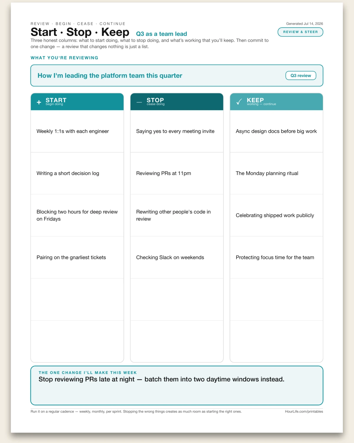 Start · Stop · Keep filled example preview