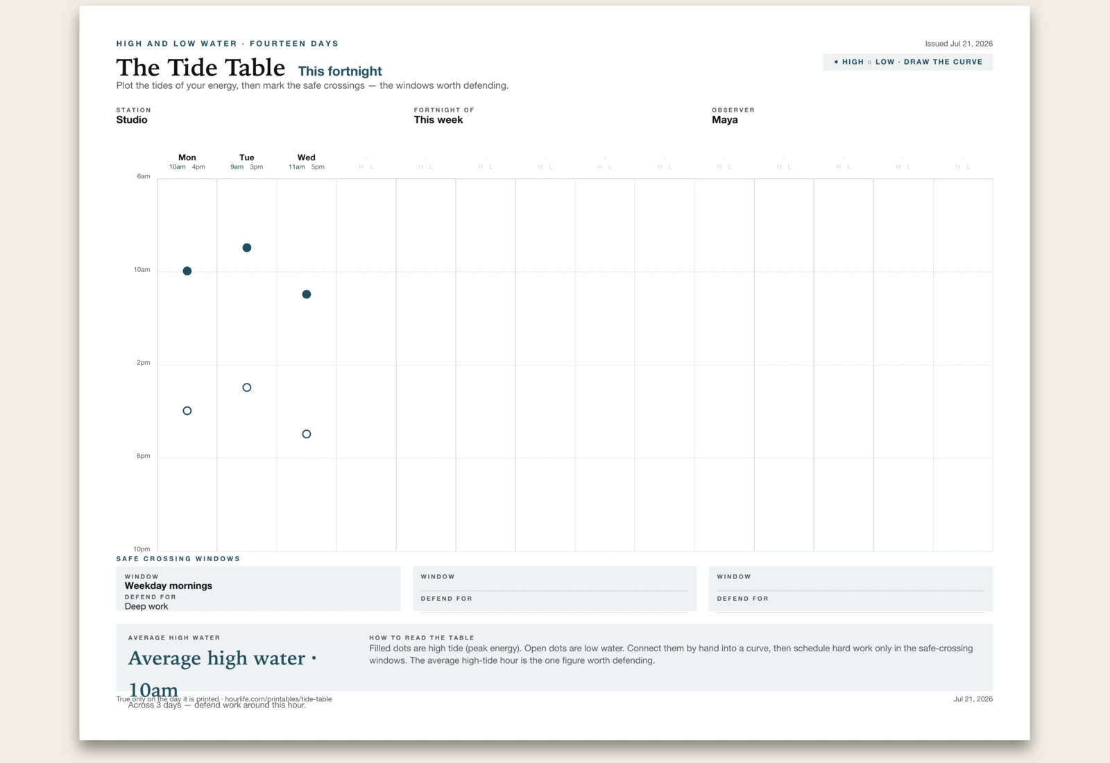 The Tide Table alt style preview