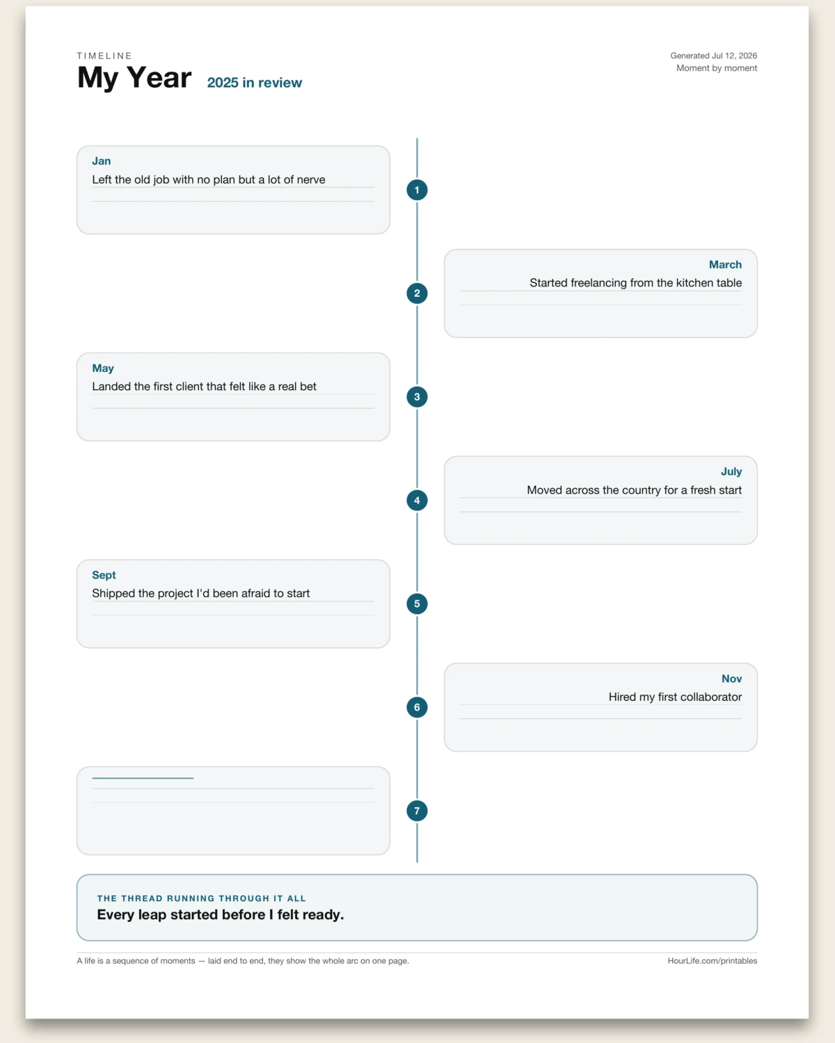 Timeline filled example preview