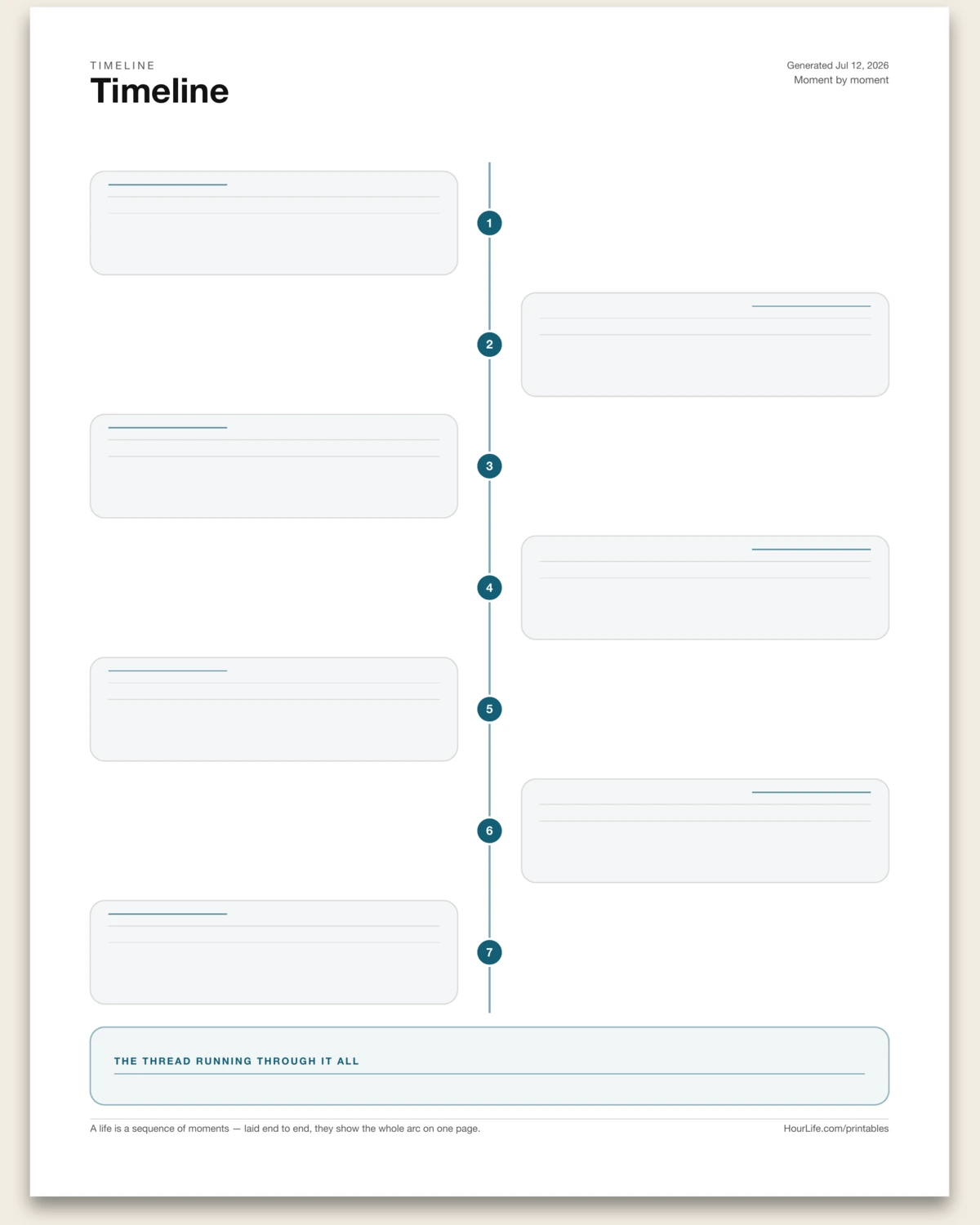 Timeline blank layout preview