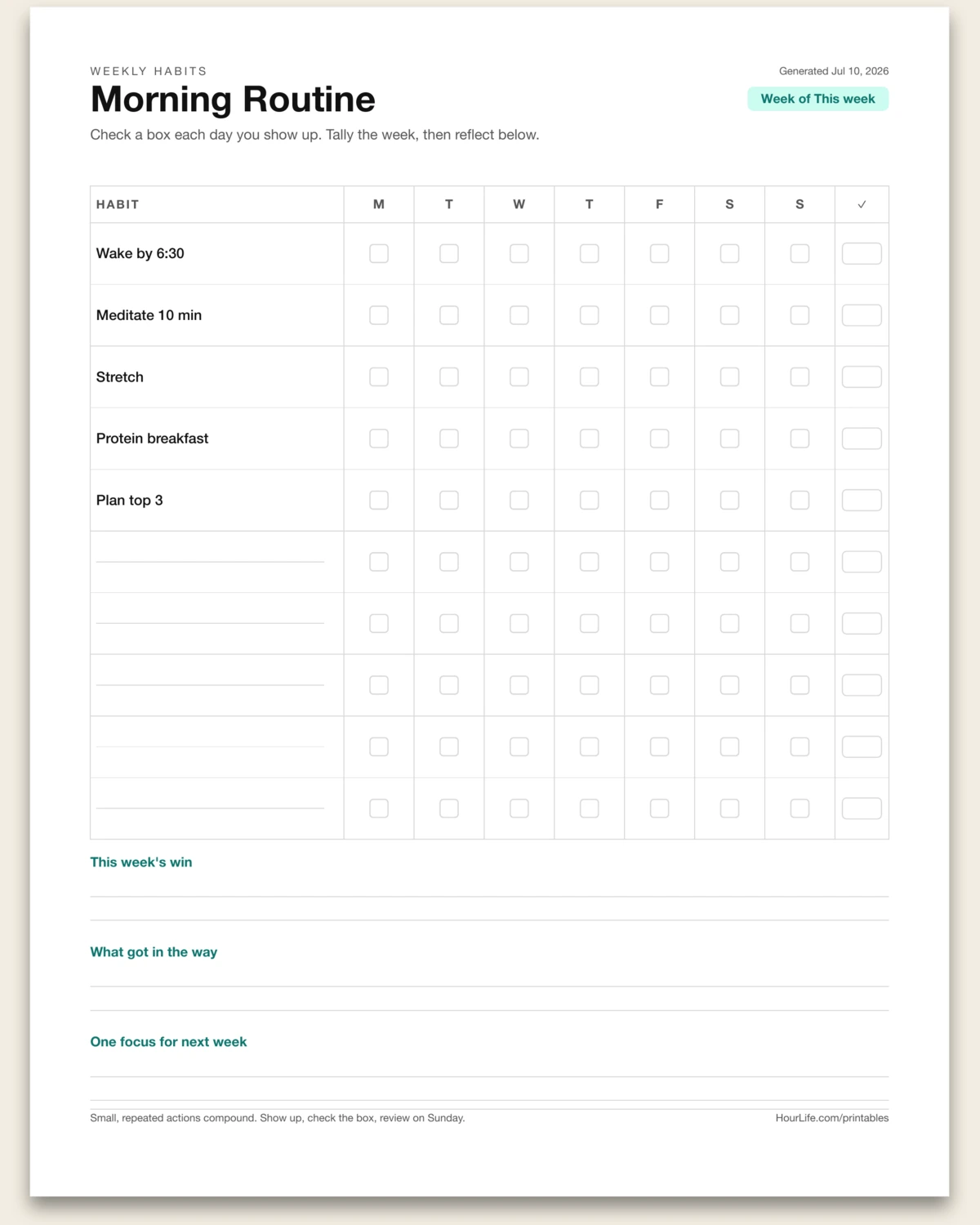 Weekly Habits alt style preview