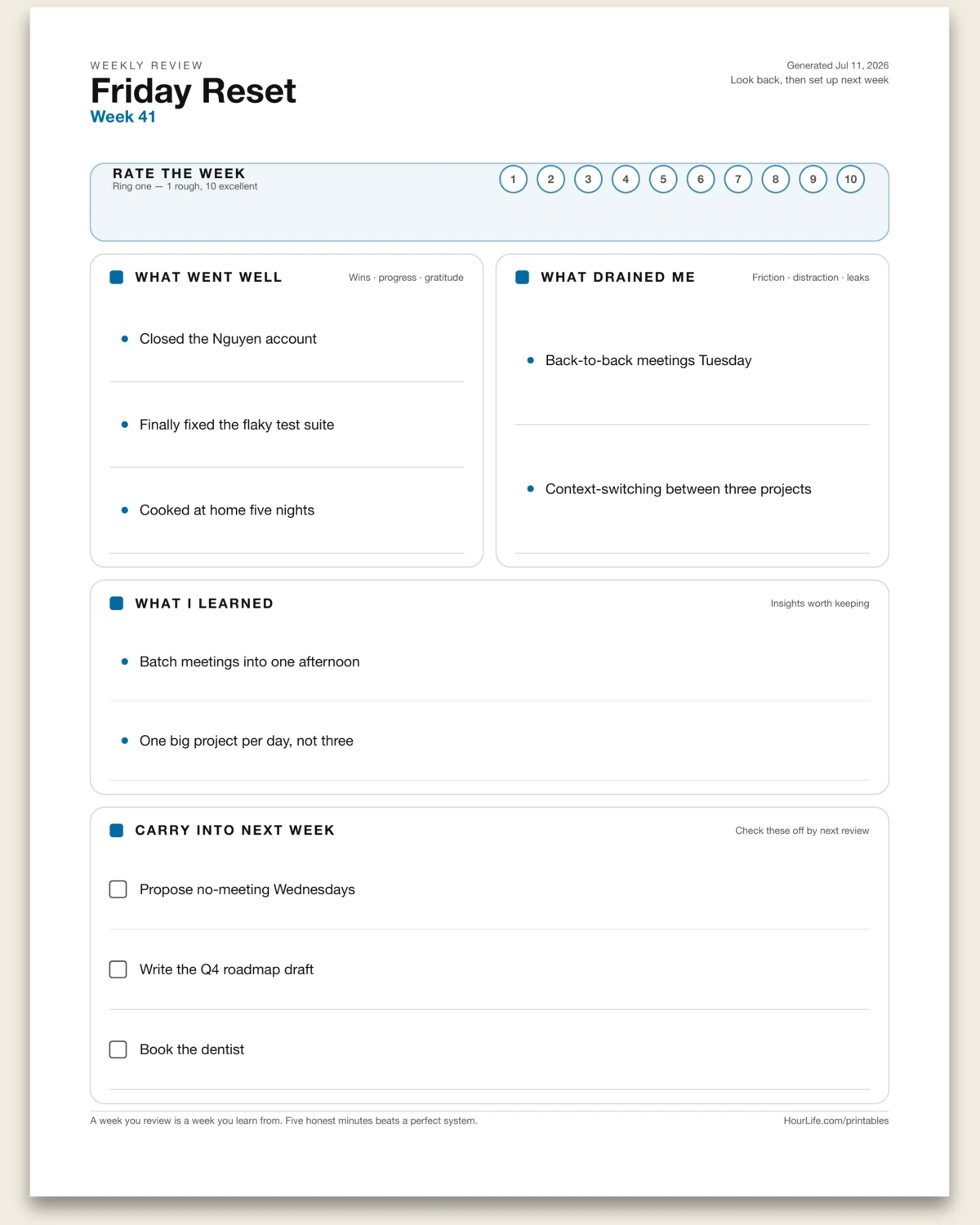 Weekly Review alt style preview