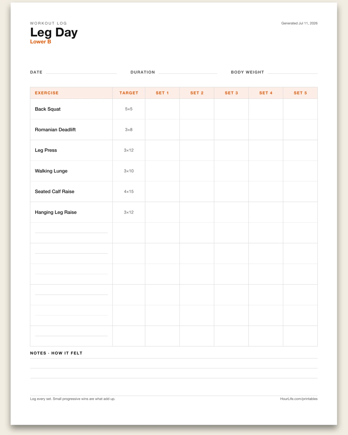Workout Log alt style preview