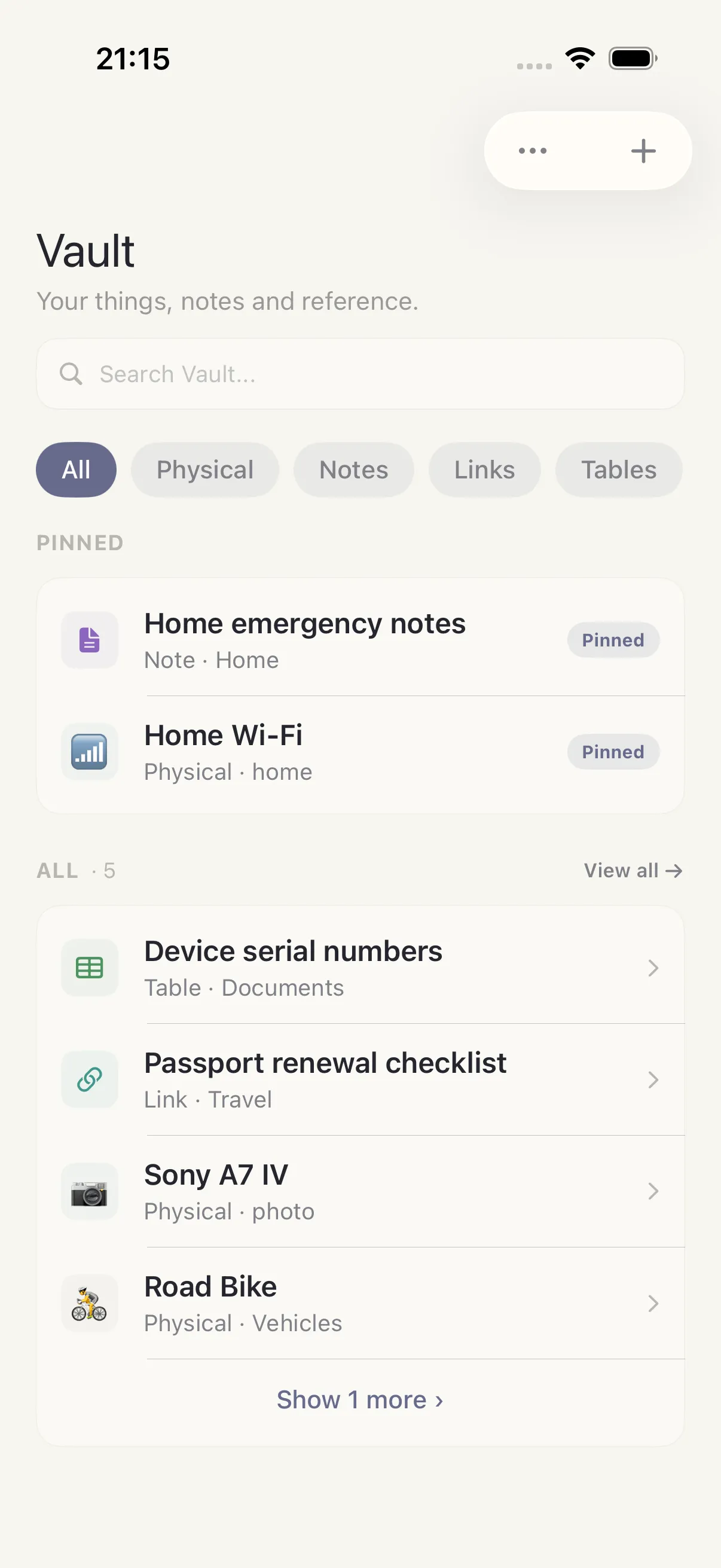 Reference screen in HourLife